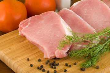 Pork chops with fresh vegetables