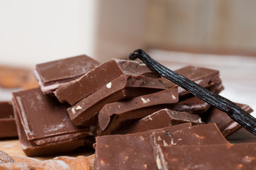 confectioner. Chocolate and almonds.