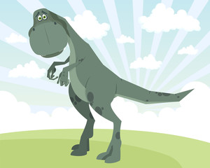 Amusing dinosaur. A vector illustration