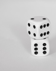 zar dice on white table play luck entertainment