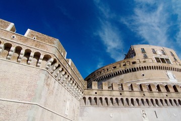 Fototapeta na wymiar Sant' Angelo Bridge and Castle Sant Angelo in Rome