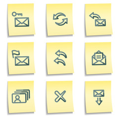 E-mail icons set 1, yellow notes series