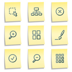 Image viewer icons, yellow notes series