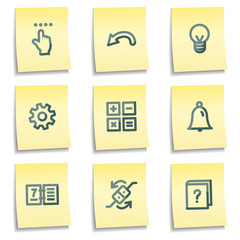 Organizer icons, yellow notes series