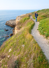 Spring sea coastline