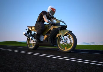 Photo sur Aluminium Moto Motocycliste