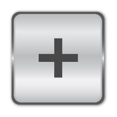Plus chrome mathematics button vector