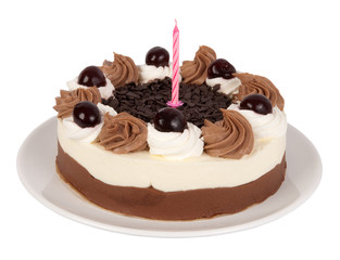 Birthday cake isolated on white