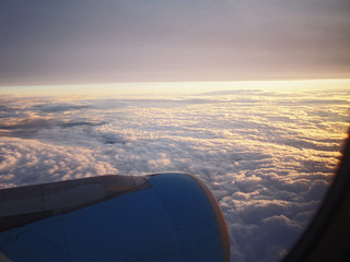 sunset over the clouds