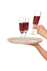 three glasses champagne