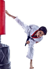child training taekwondo kick