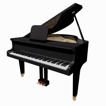 Grand-piano isolated on a white background
