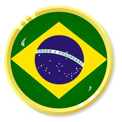 Fototapeta premium vector button with the national flag of Brazil