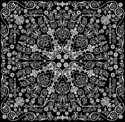 design with floral white elements