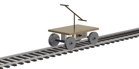 Manual rail vehicle for two