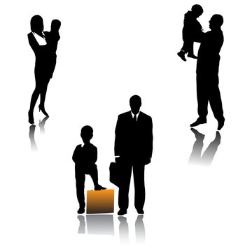 Business People And Children.Vector