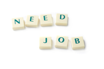need job message from scrabble letters