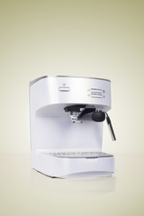 Coffee machine isolated on gradient background