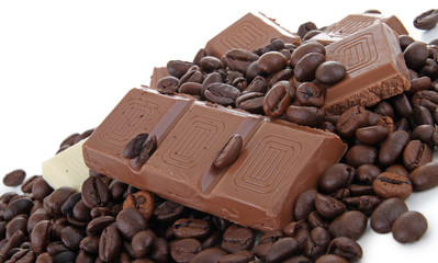 chocolat et grains de café