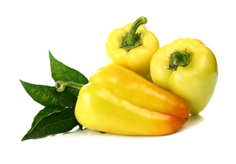 yellow pepper and green leaf