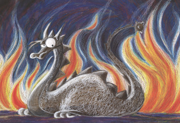 Drago con lingue di fuoco © carlafcastagno
