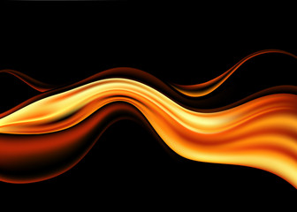 orange waves in dark