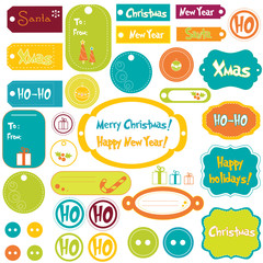 Set of Christmas design elements