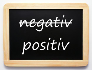 positiv / negativ - Konzept Schild