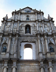Fototapeta premium Ruins of Saint Paul's Cathedral in Macau at dusk