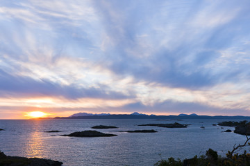 Sunset, Skye, Point of Sleat, Cirrus clouds