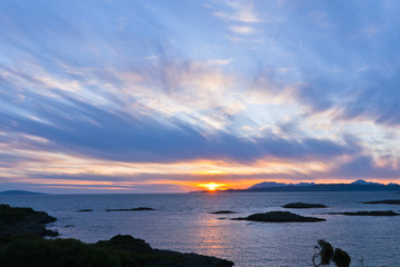 Sunset, Skye, Point of Sleat, Cirrus clouds