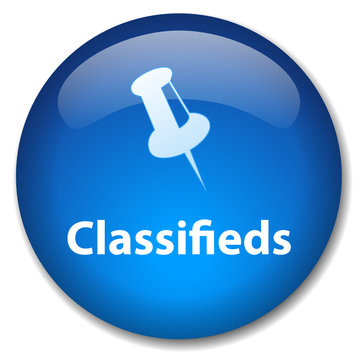 CLASSIFIEDS Web Button (advertisement ads online internet press)