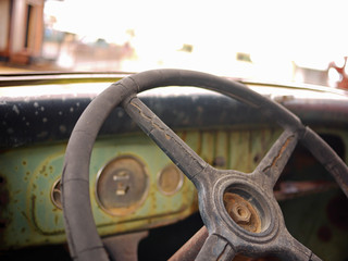 Altes Auto - Steuerrad