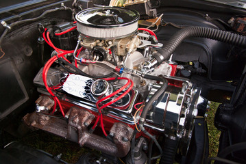 Fototapeta na wymiar Custom Car Engine Detail