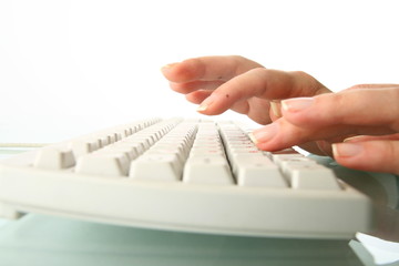 girl typing