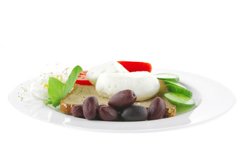 low fat mozzarella on white