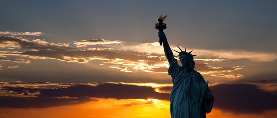 The silhouette of Statue of Liberty © Gary