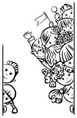 Happy kids  different races stand by  blank