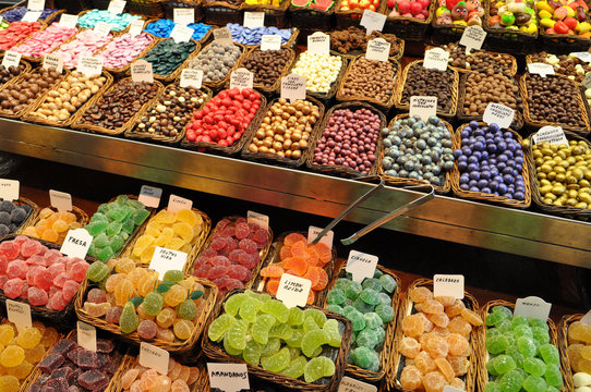 Candy For Sale in Boqueria Barcelona Spain