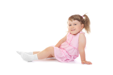 Little funny sitting girl