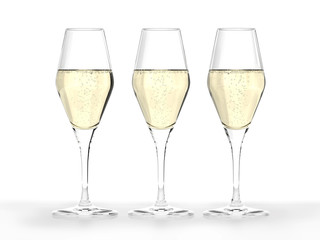 3 Champagner-Gläser