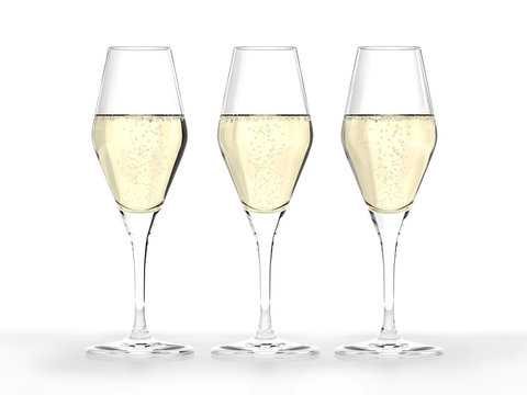 3 Champagner-Gläser