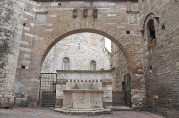 Historical fountain. Perugia. Umbria.