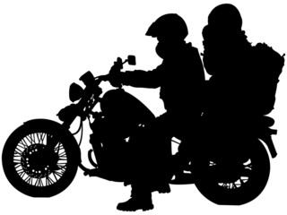 Obraz na płótnie Canvas motorcycle and bikers silhouettes