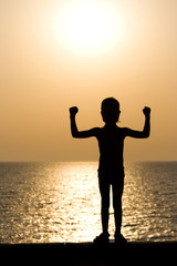 Fototapeta premium Silhouette boy