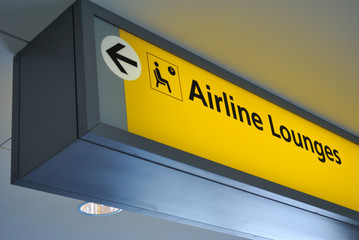 airline lounge sign