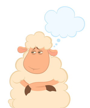 Vector illustration of cartoon sheep