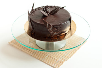Chocolate cake isolated