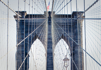 Brooklyn Bridge in New York City, desaturiert