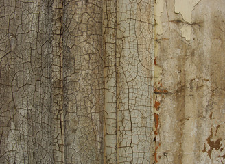 transition from worn dirty concrete to cracked paint surface